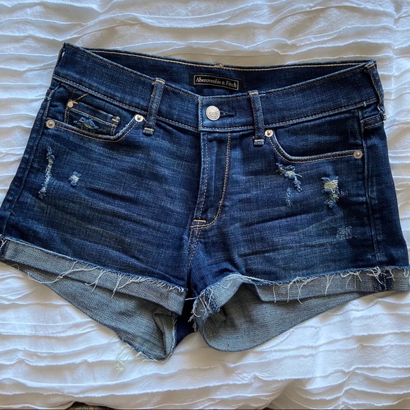Dark Blue Abercrombie Jean Shorts - Picture 3 of 5